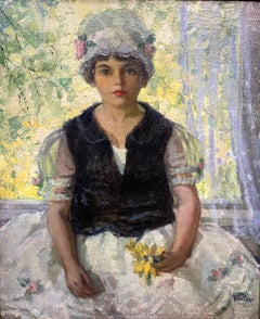 Porträt eines Mädchens mit Blumen