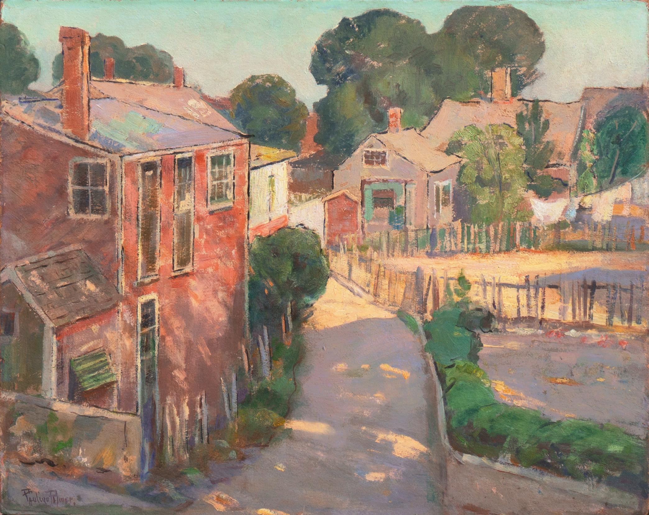 Pauline Palmer Landscape Painting – Sunny Afternoon", Paris, Grande Chaumière, AIC, Chicago Woman Impressionist