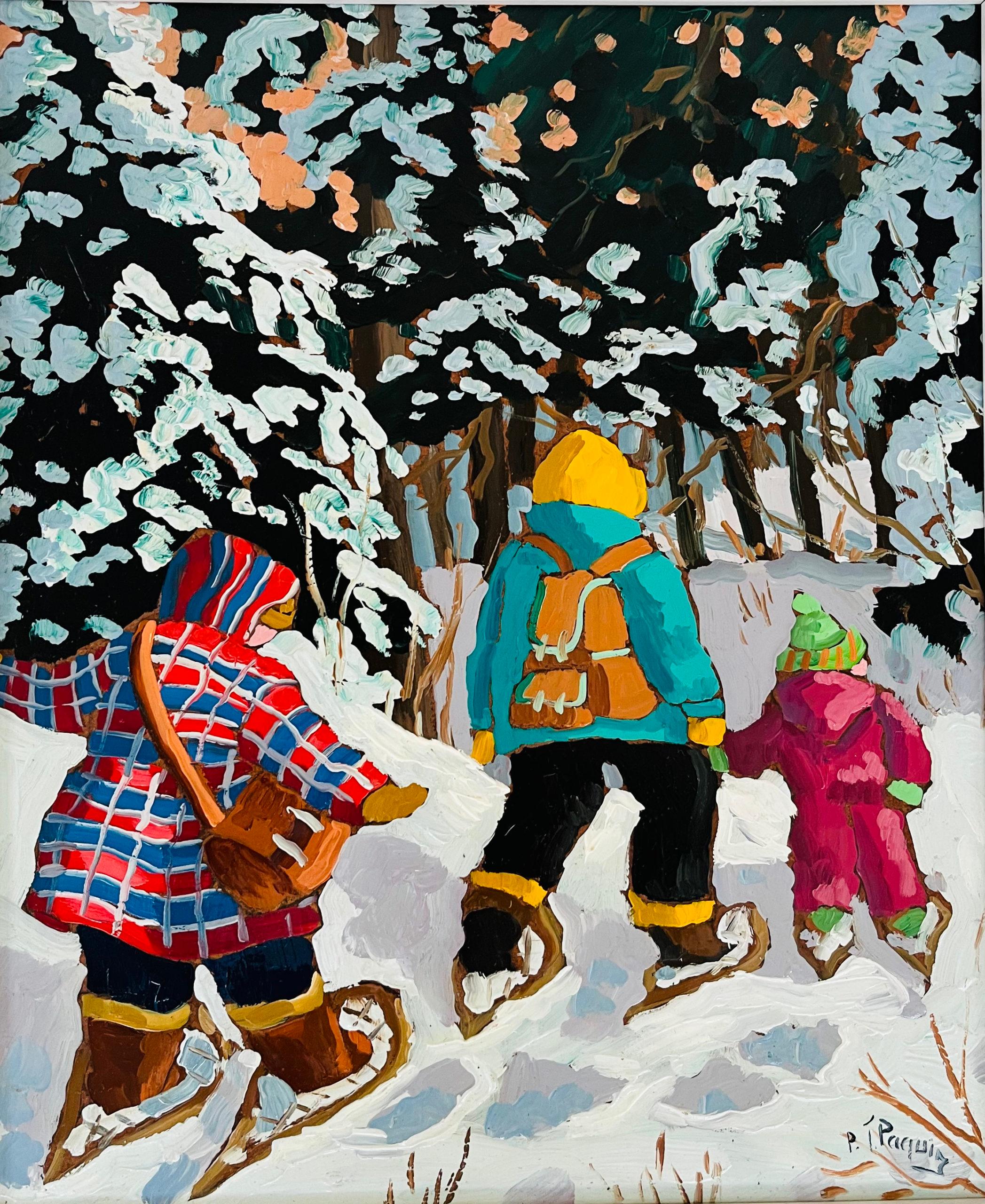 Pauline Paquin Landscape Painting - A l'entrée du sous bois