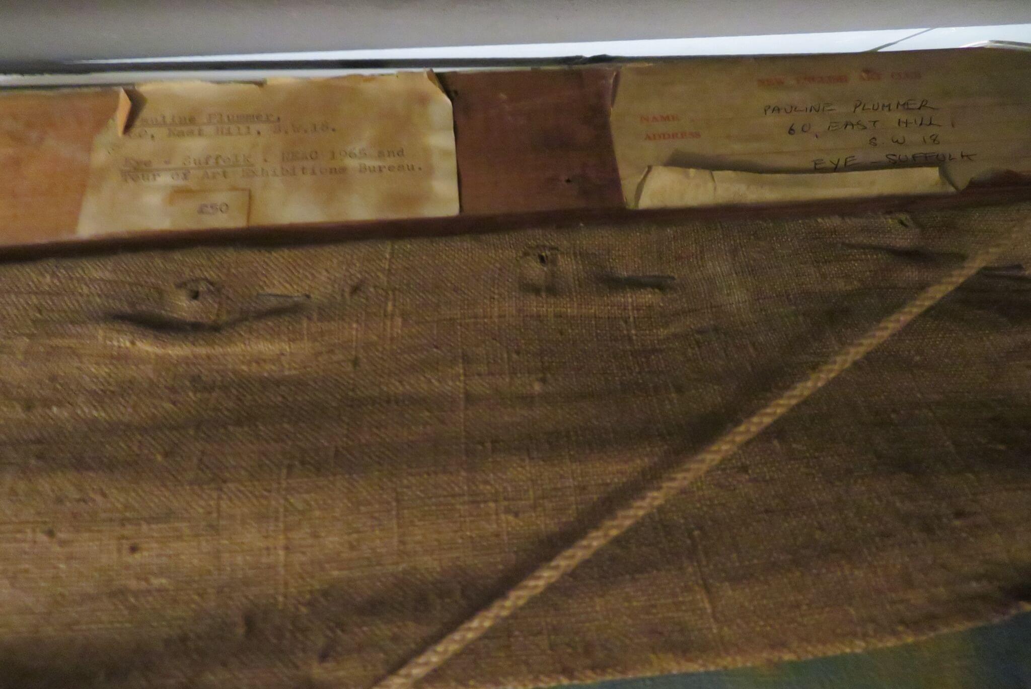 Peinture à l'huile du milieu du siècle d'une grande scène de rue d'un village anglais, Eye Suffolk en vente 1