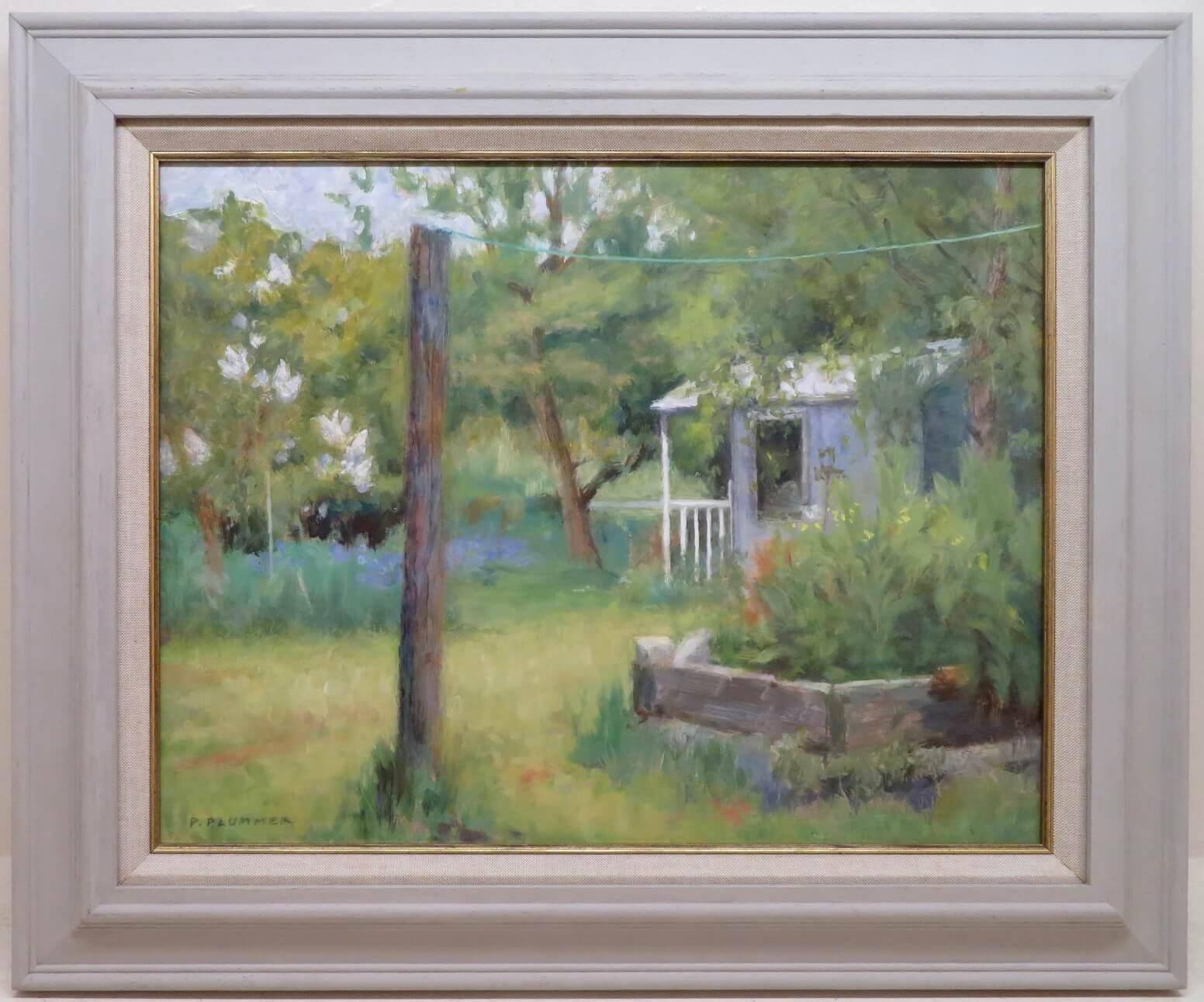ORIGINAL ENGLISH post impressionist oil painting GARDEN SCENE BY Pauline Plummer