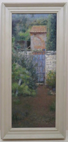 Original French 20thCentury Post Impressionist Oil Painting GARDEN GATE Lavender