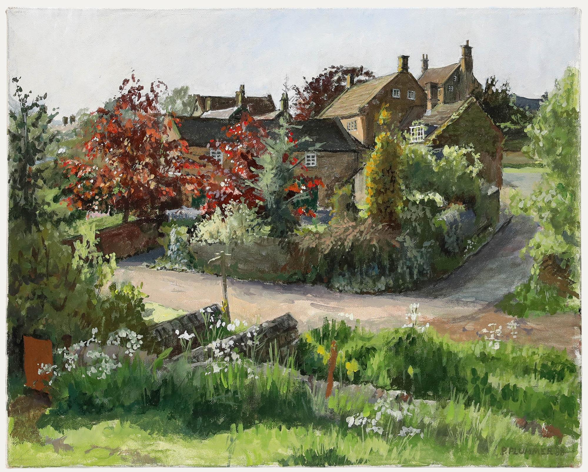 Pauline Plummer (b.1933) - 1981 Oil, The Village in Summer