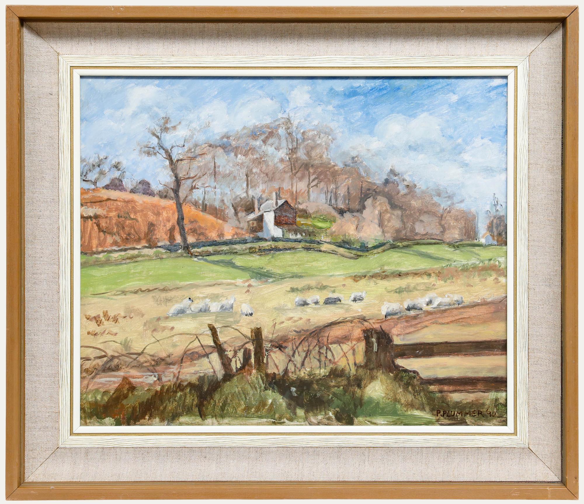 Pauline Plummer (geb. 1933) - 1990 Öl, The Cottage, Honing Common, North Walsham