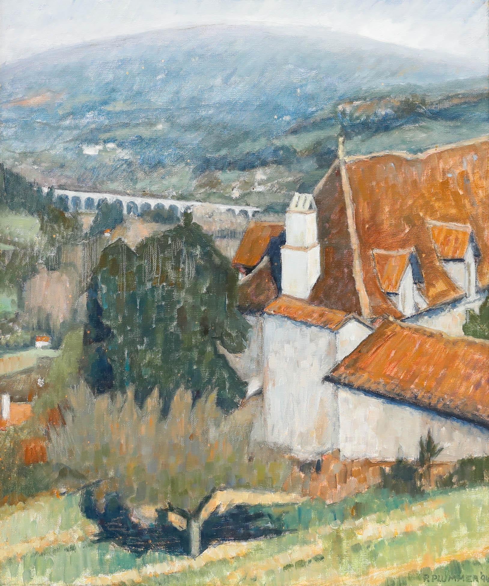 Pauline Plummer (geb. 1933) - 1994 Öl, Herbst im Tal des Lot im Angebot 1