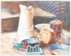 Pauline Plummer (née en 1933) - 1996 Huile, céramique de cuisine