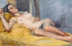 Pauline Plummer (née en 1933) - 1999 Huile, Nu couché