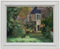Pauline Plummer (geb. 1933) - 2001 Öl, Blick auf einen Garten