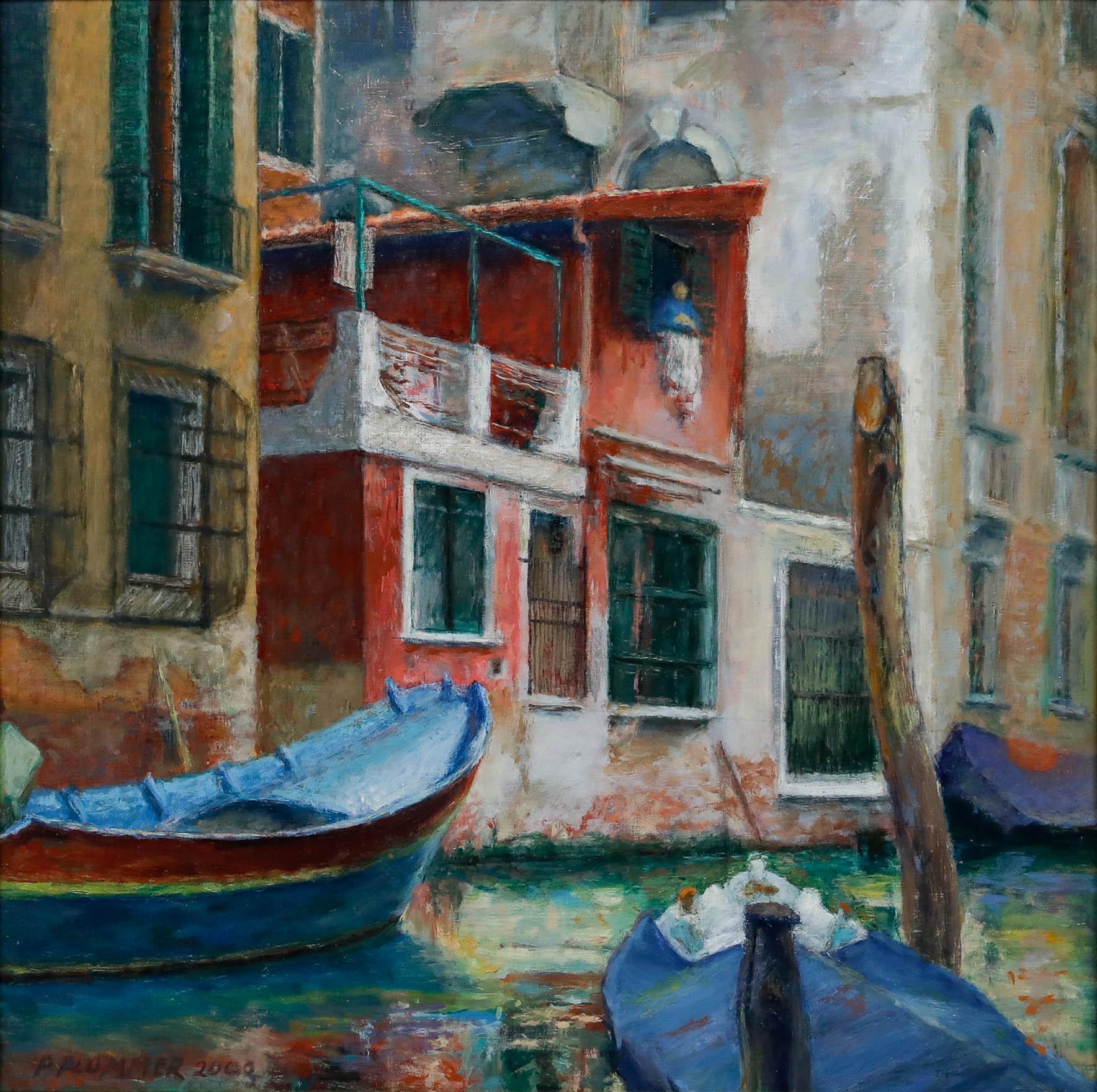 Pauline Plummer (geb. 1933) - 2003 Öl, Rio del Melcanton im Angebot 1