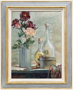 Pauline Plummer (nata nel 1933) - 2004 Olio, rose e vetro