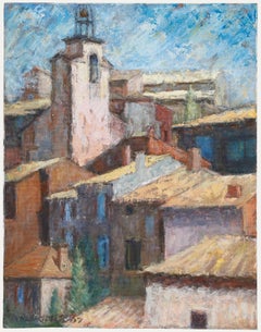 Pauline Plummer (b.1933) - 2007 Oil, Rooftops in the Sun