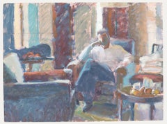 Pauline Plummer (geb. 1933) - 20. Jahrhundert Öl, Ein stilles Zimmer