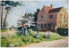 Pauline Plummer (b.1933) - 20th Century Oil, A Village in Suffolk