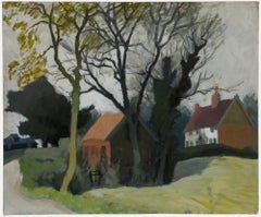 Pauline Plummer (b.1933) - 20th Century Oil, A Village in Sussex