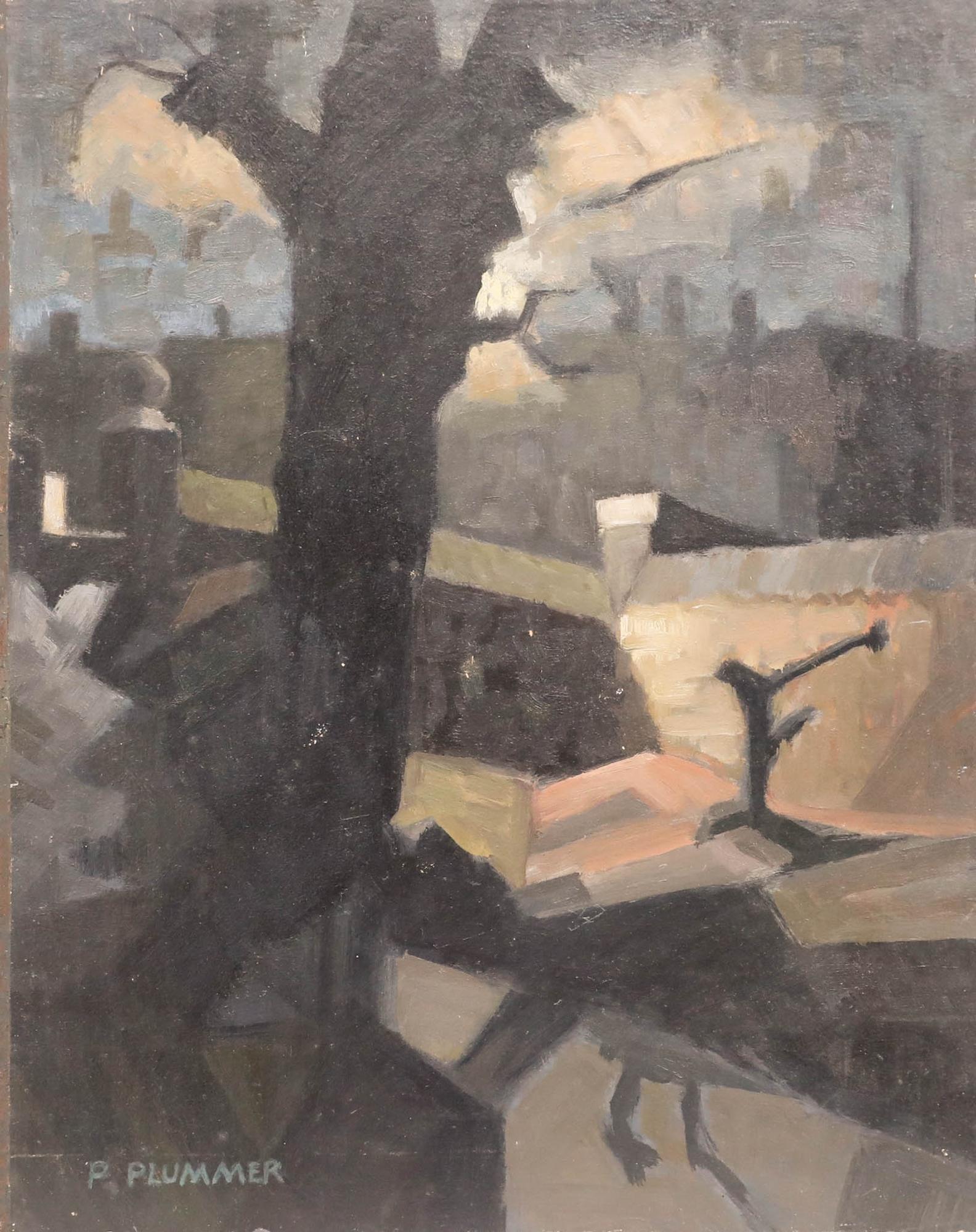 Pauline Plummer (geb. 1933) - 20. Jahrhundert Öl, After Dark im Angebot 1