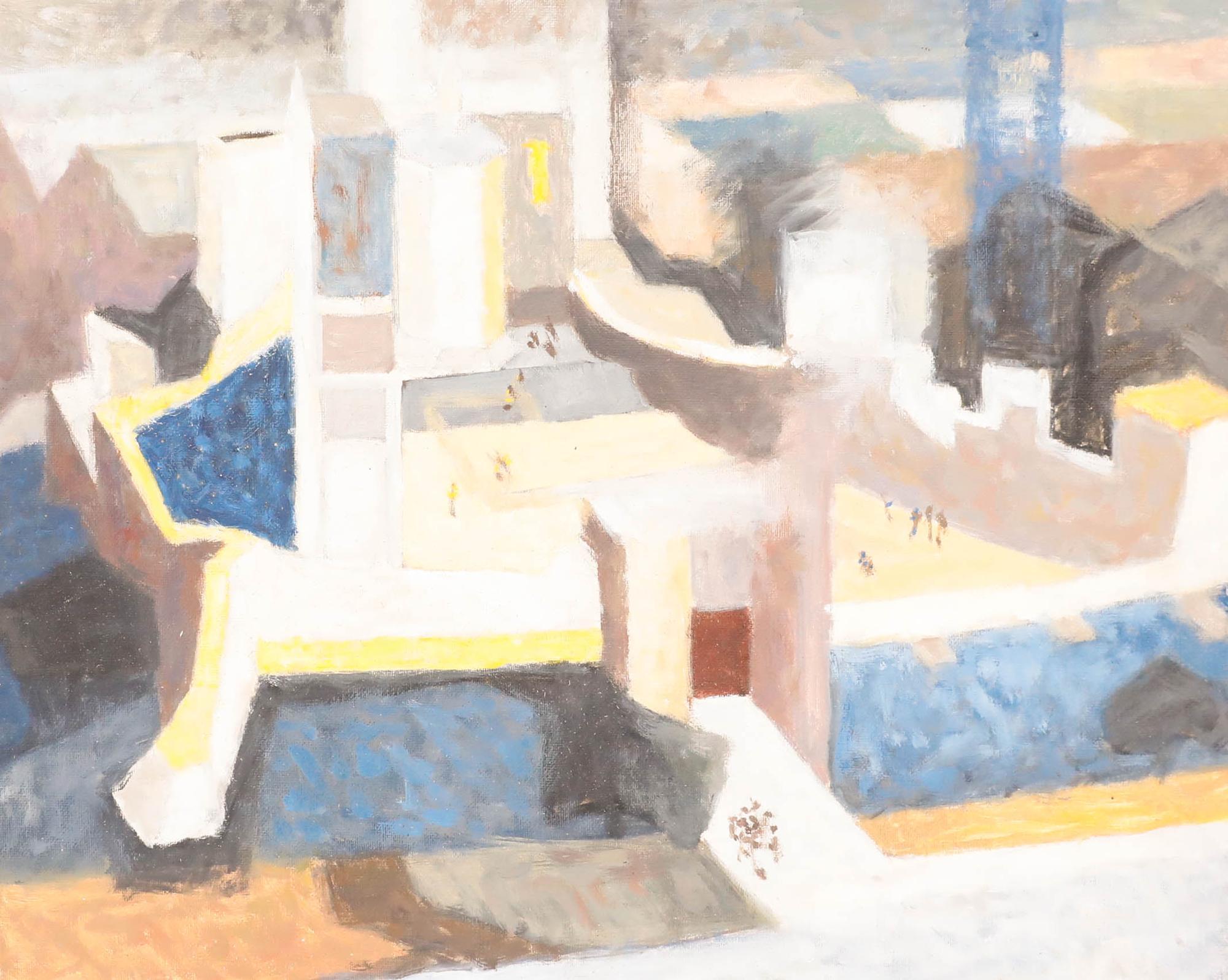Pauline Plummer (geb.1933) - 20. Jahrhundert Öl, Architekturstudie im Angebot 1