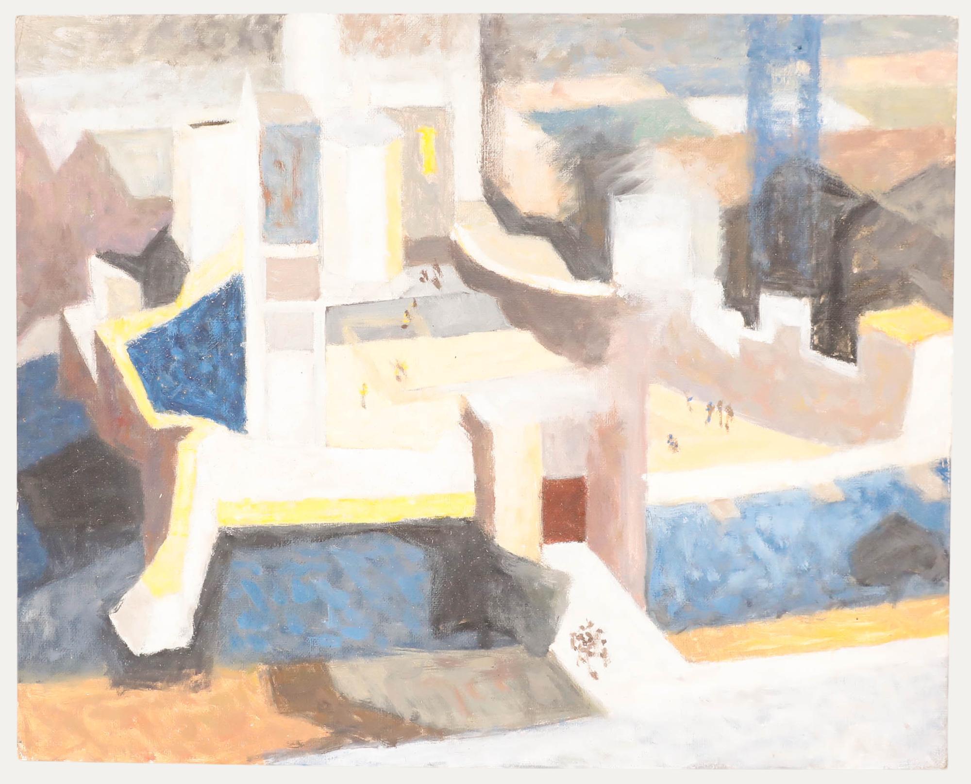 Pauline Plummer (geb.1933) - 20. Jahrhundert Öl, Architekturstudie