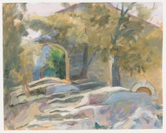 Pauline Plummer (nata nel 1933) - Olio del 20° secolo, Giardini d'autunno