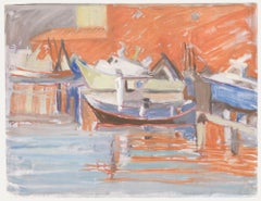 Pauline Plummer (b.1933) - 20th Century Oil, Commercial Harbour