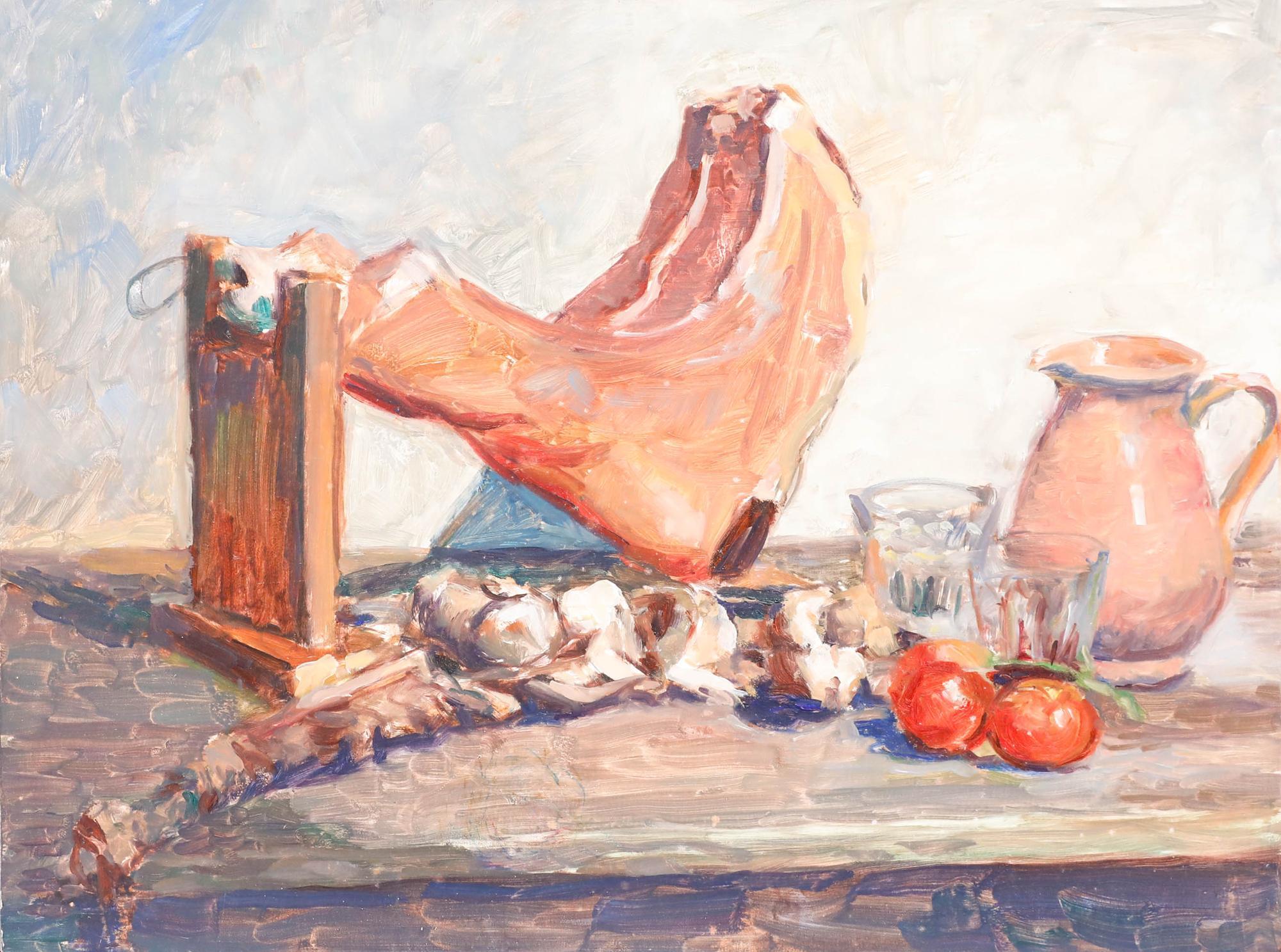 Pauline Plummer (b.1933) - 20th Century Oil, Garlic, Tomatoes and Meat For Sale 1