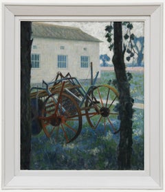 Pauline Plummer (b.1933) - 20th Century Oil, Hay Rake in the Bluebells