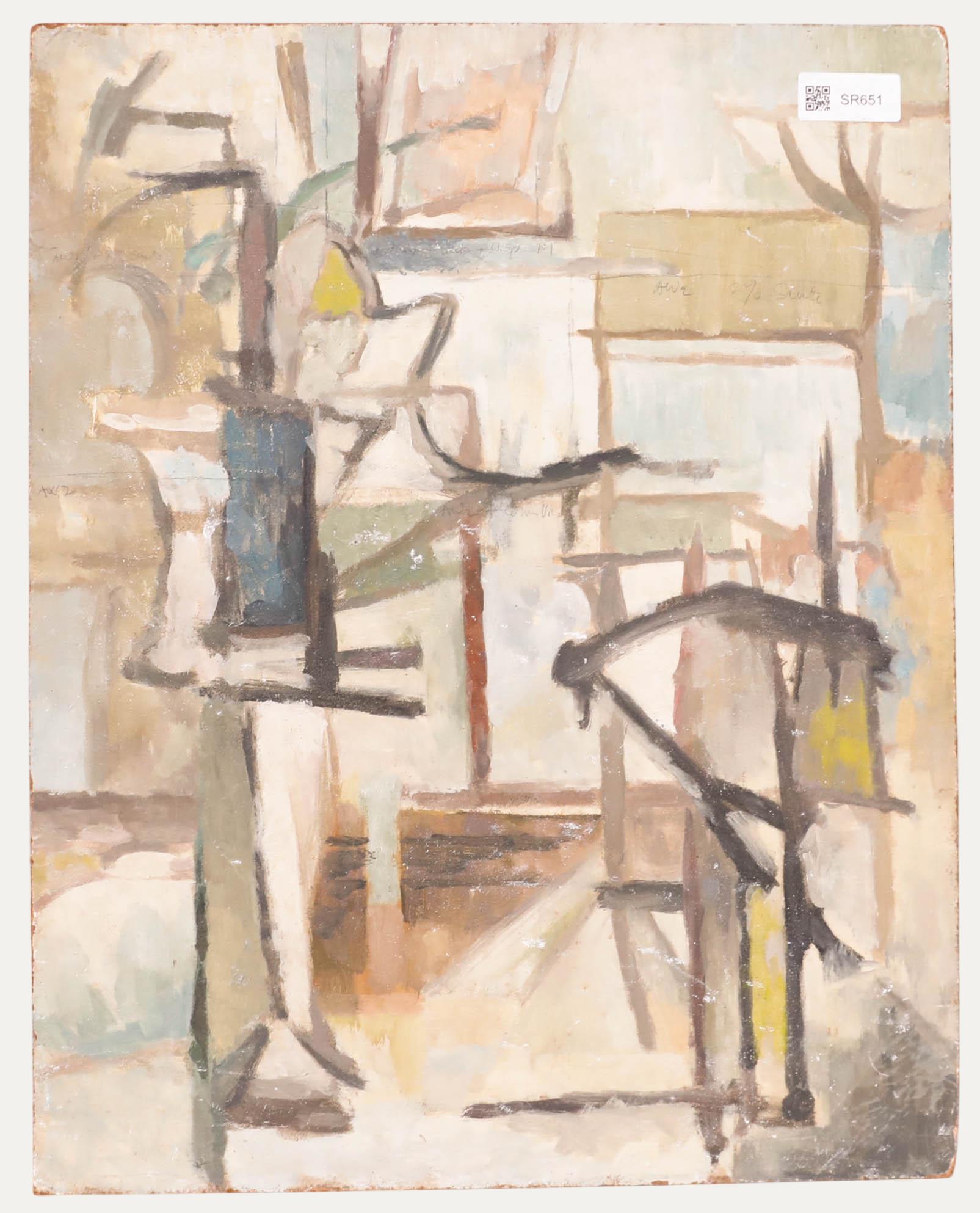 Pauline Plummer (née en 1933) - Huile du XXe siècle, Dame en veste verte en vente 2