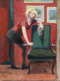 Pauline Plummer (geb. 1933) - 20. Jahrhundert Öl, Model bei der RWS
