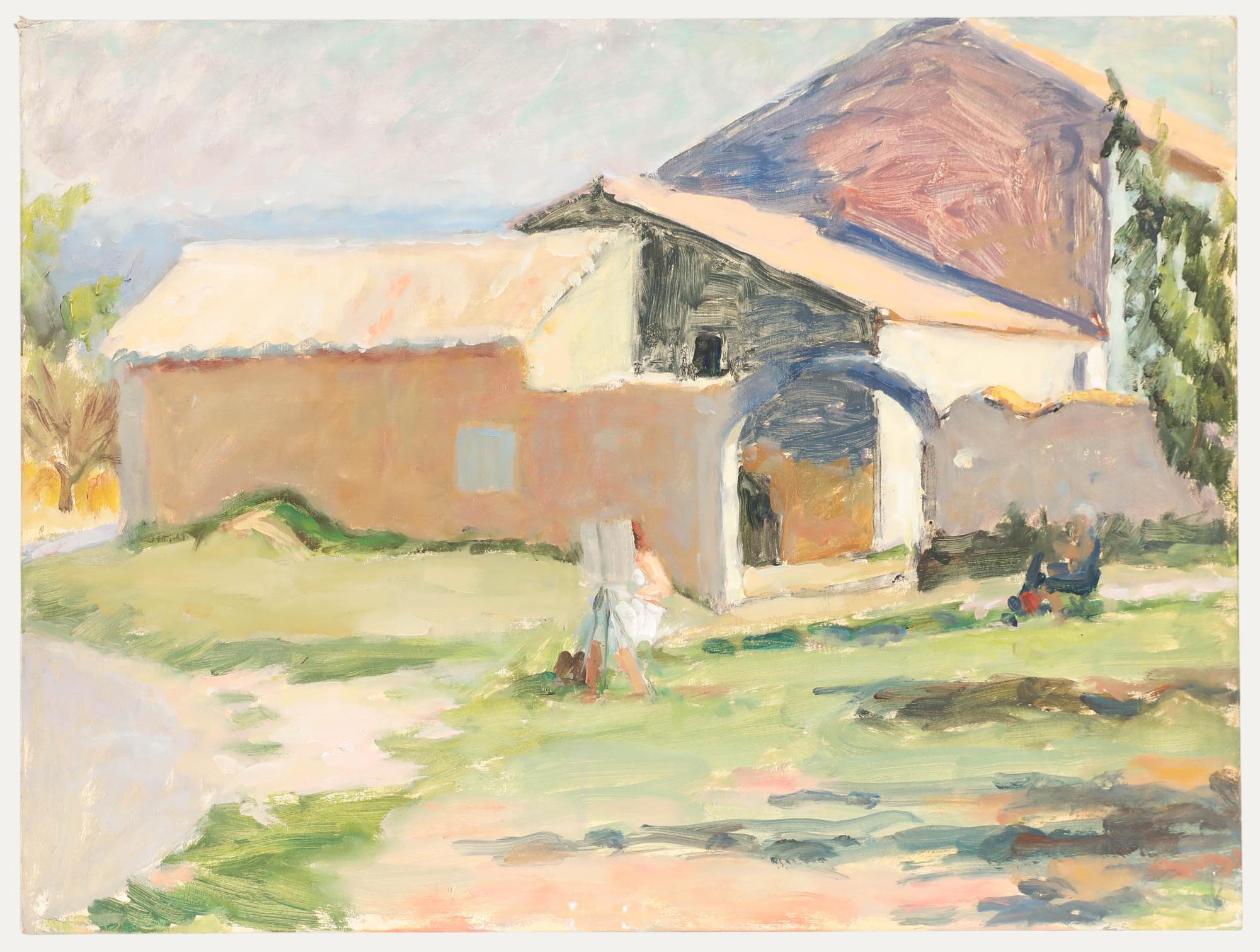 Pauline Plummer (geb. 1933) - 20. Jahrhundert Öl, Gemälde auf dem Bauernhof