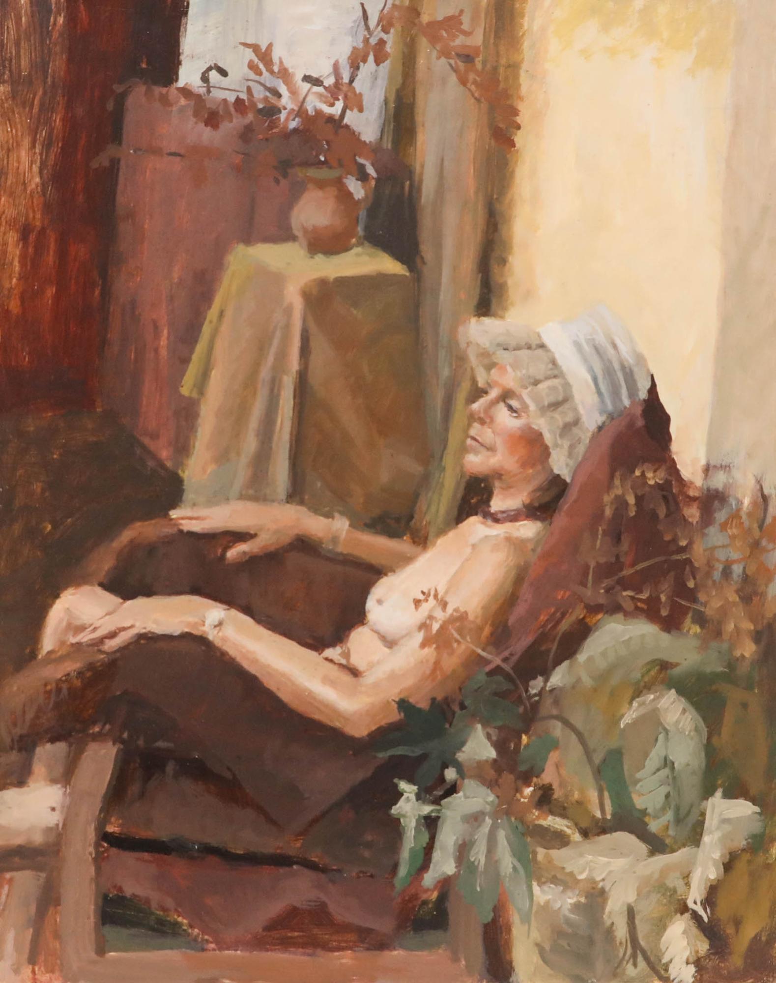 Pauline Plummer (b.1933) - 20th Century Oil, Sunkissed Nude For Sale 1