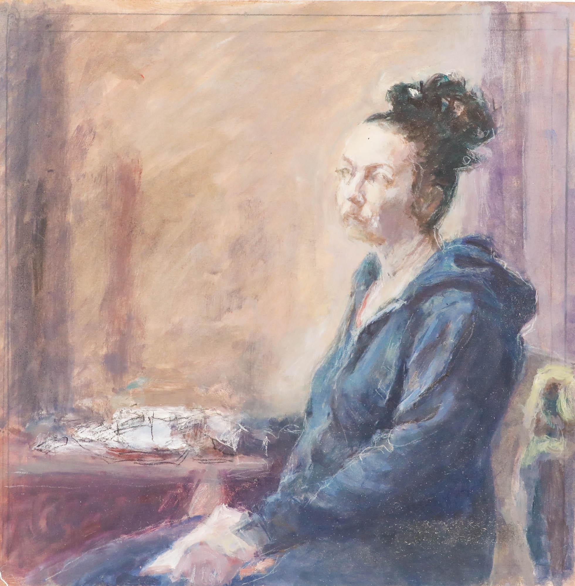 Pauline Plummer (née en 1933) - 20e siècle Huile, attente en vente 1