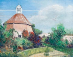 Pauline Plummer (n.1933) - Óleo contemporáneo, Jardines de Felbrigg Hall, Norfolk