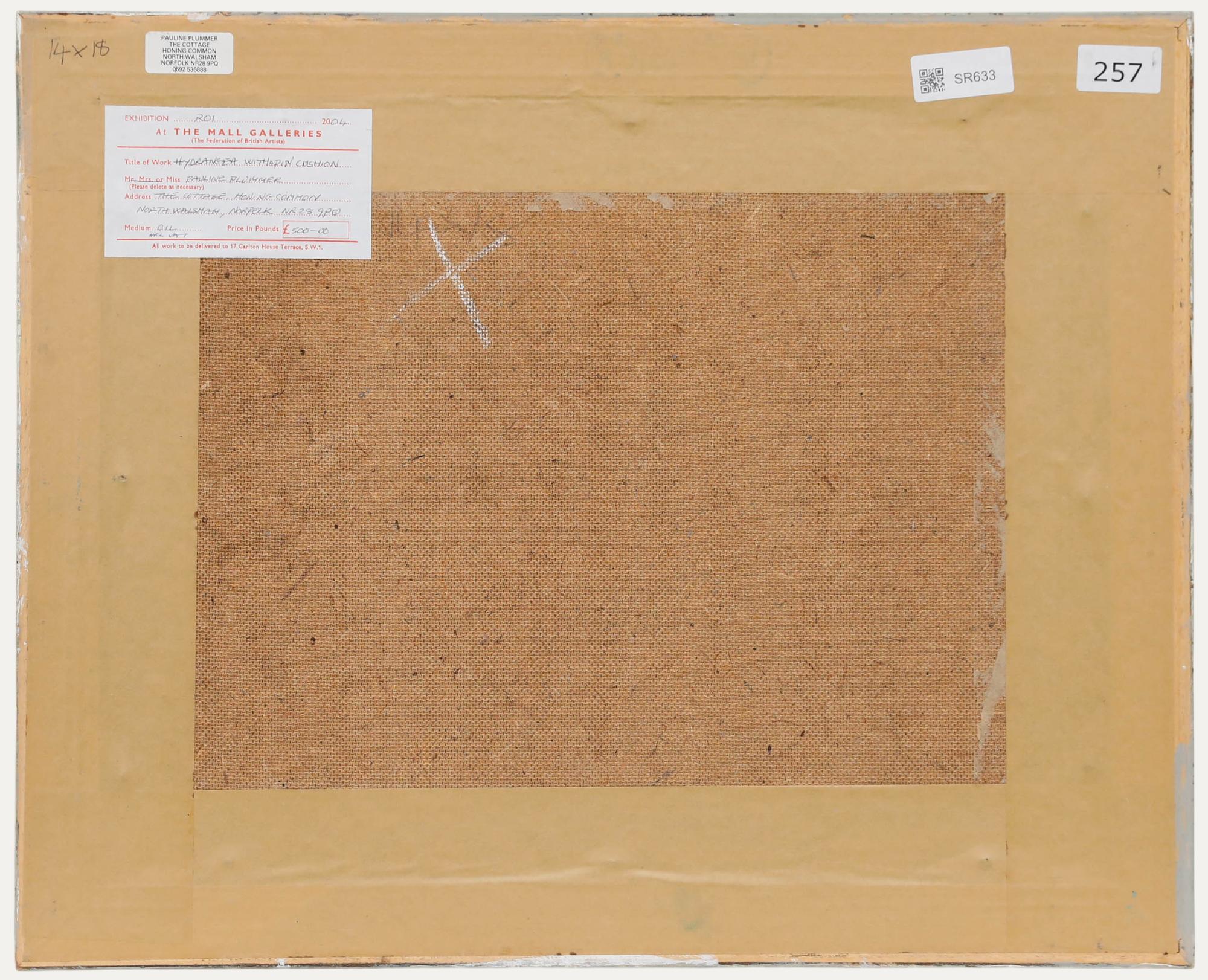 Pauline Plummer (n.1933) - Óleo contemporáneo, Hortensia cortada en una bandeja en venta 2