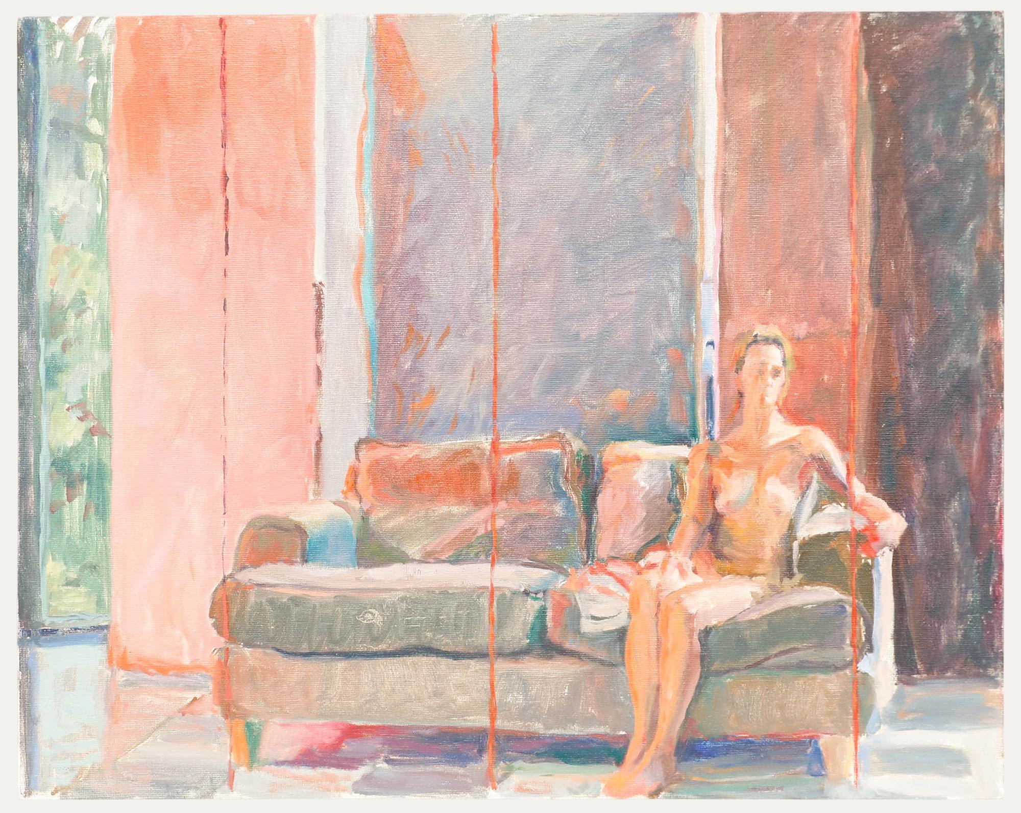 A sensitive life study by the artist Pauline Plummer (b.1933). The artist has expertly captured the subject in a loose, impressionist style. Unsigned. On canvas board. 