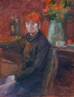 Pauline Plummer (b.1933) - Contemporary Oil, Red-Headed Lady
