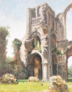 Pauline Plummer (née en 1933) - Huile contemporaine, L'Abbaye