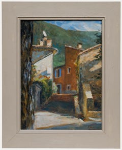 Pauline Plummer (geb. 1933) - Zeitgenössisches Öl, Die Kirche von Rustrel, Provence