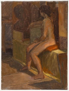 Pauline Plummer (b.1933) - Contemporary Oil, The Olive Bench