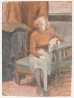Pauline Plummer (b.1933) - Double Sided 20th Century Oil, Seated Lady