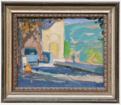 Pauline Plummer (geb. 1933) - Gerahmtes Öl des 20. Jahrhunderts, Die Ferienvilla