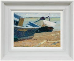 Pauline Plummer (geb. 1933) - Gerahmtes zeitgenössisches Öl, Gestrandet in Dunwich