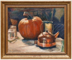 Pauline Plummer (b.1933) - Framed Contemporary Oil, Copper Tones