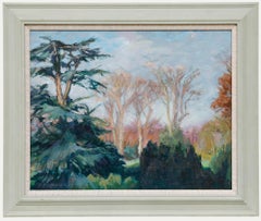 Pauline Plummer (geb. 1933) - Gerahmtes zeitgenössisches Öl, alte Libanon-Zeder
