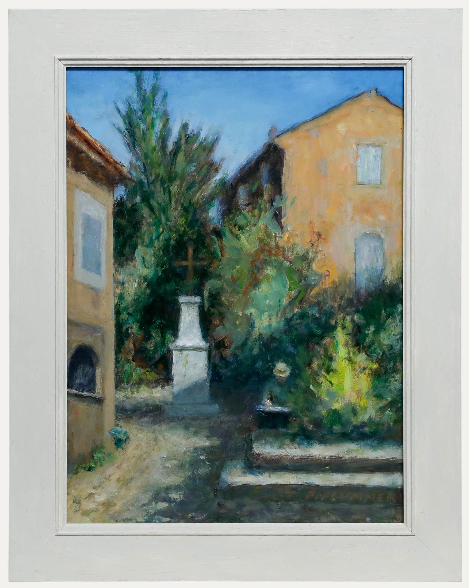 Pauline Plummer (geb. 1933) - Gerahmtes zeitgenössisches Öl, Skizze in der Provence