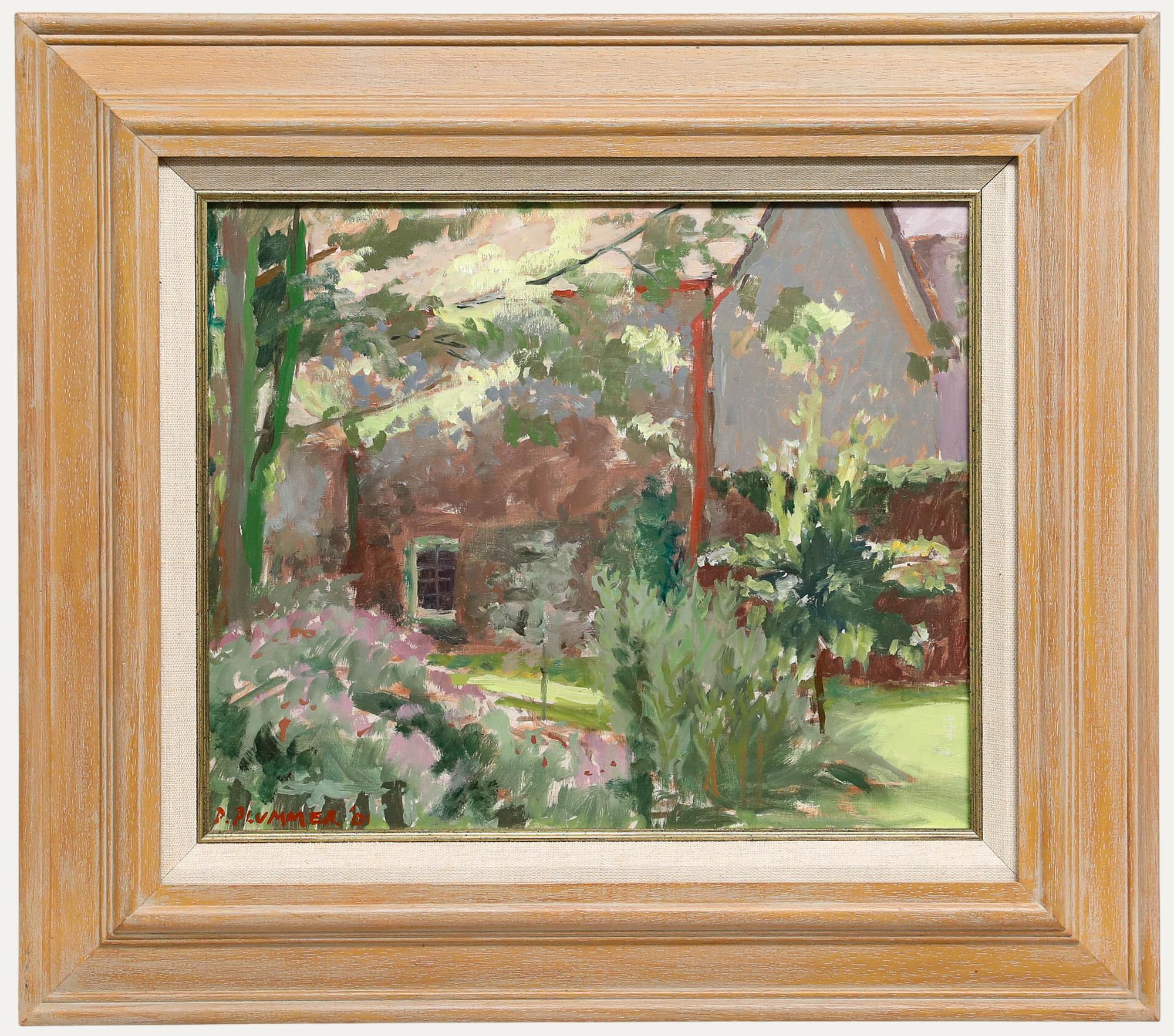 Pauline Plummer (geb. 1933) - Gerahmtes zeitgenössisches Öl, Kleines Fenster in Blyth