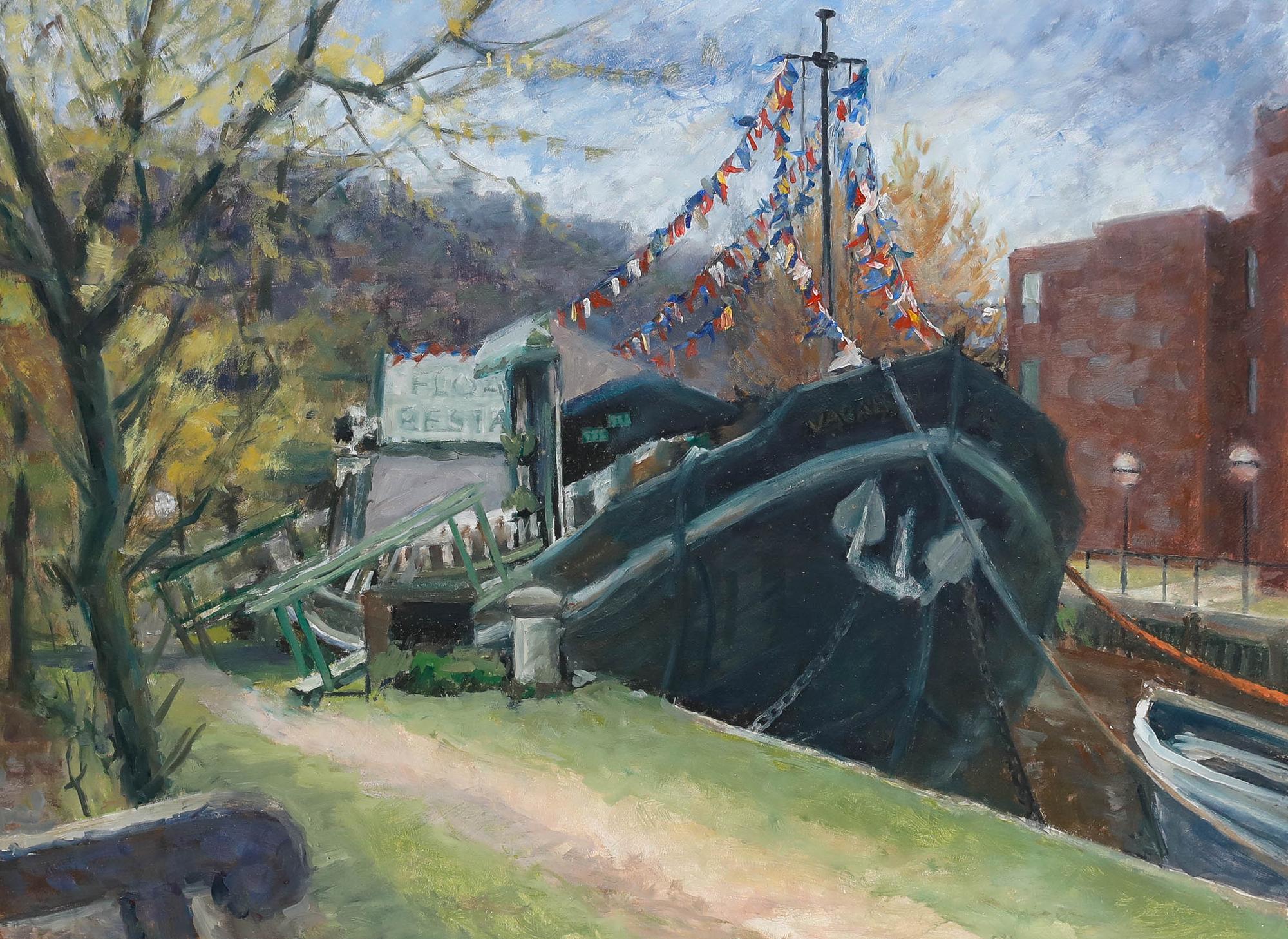 Pauline Plummer (b.1933) - Mid 20th Century Oil, Restaurant Afloat For Sale 1