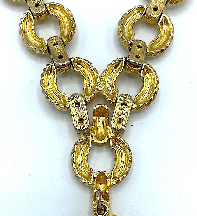 Pauline Rader 1970s Long Gold Rope Link Pendant Necklace 4