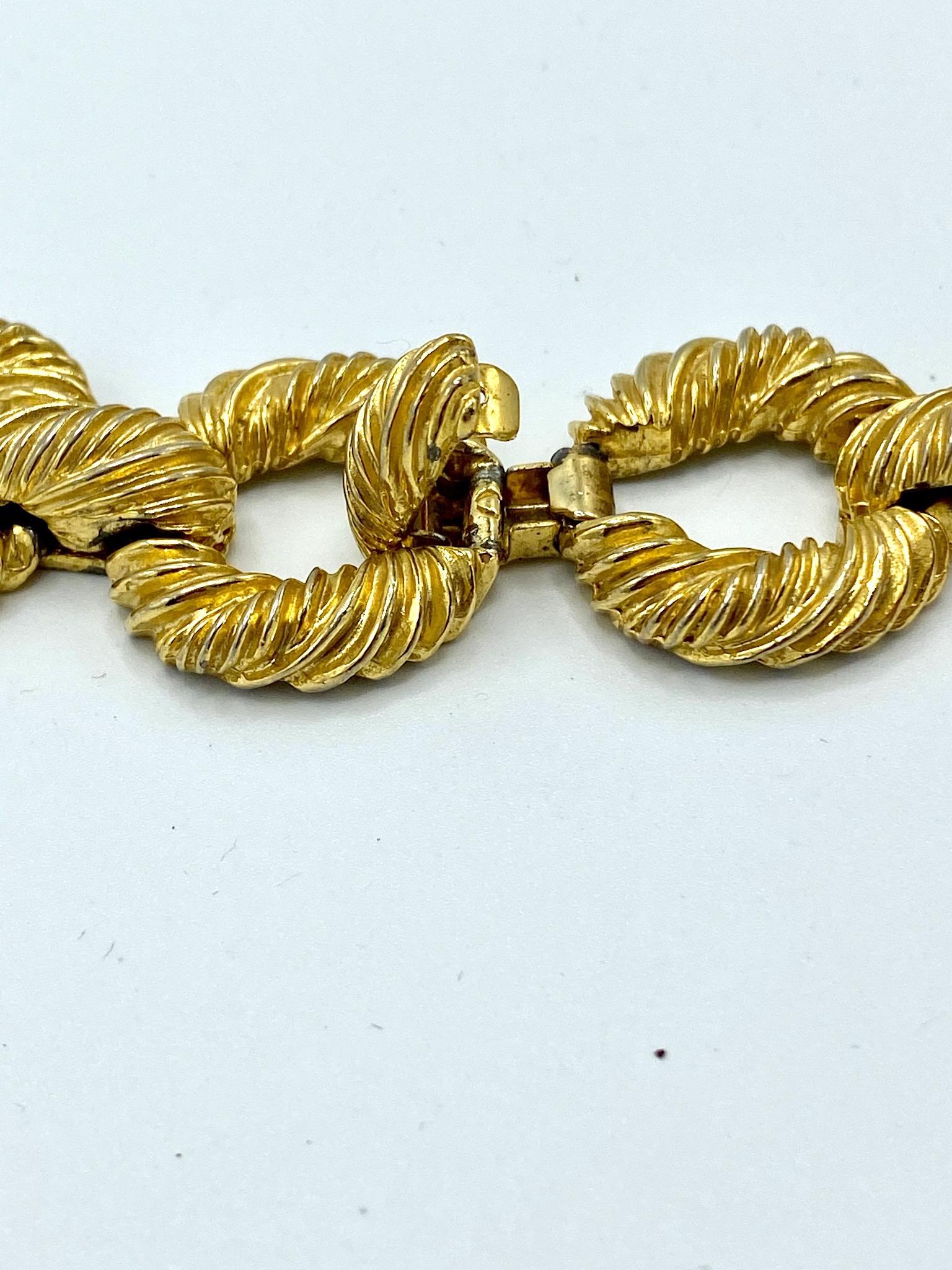 Pauline Rader 1970s Long Gold Rope Link Pendant Necklace 6