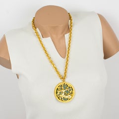 Pauline Rader Gilded Necklace with Green Bakelite Centaur Pendant