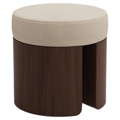 Pauline Stool by Nolita Harbour with Bouclé Seat & Walnut Frame