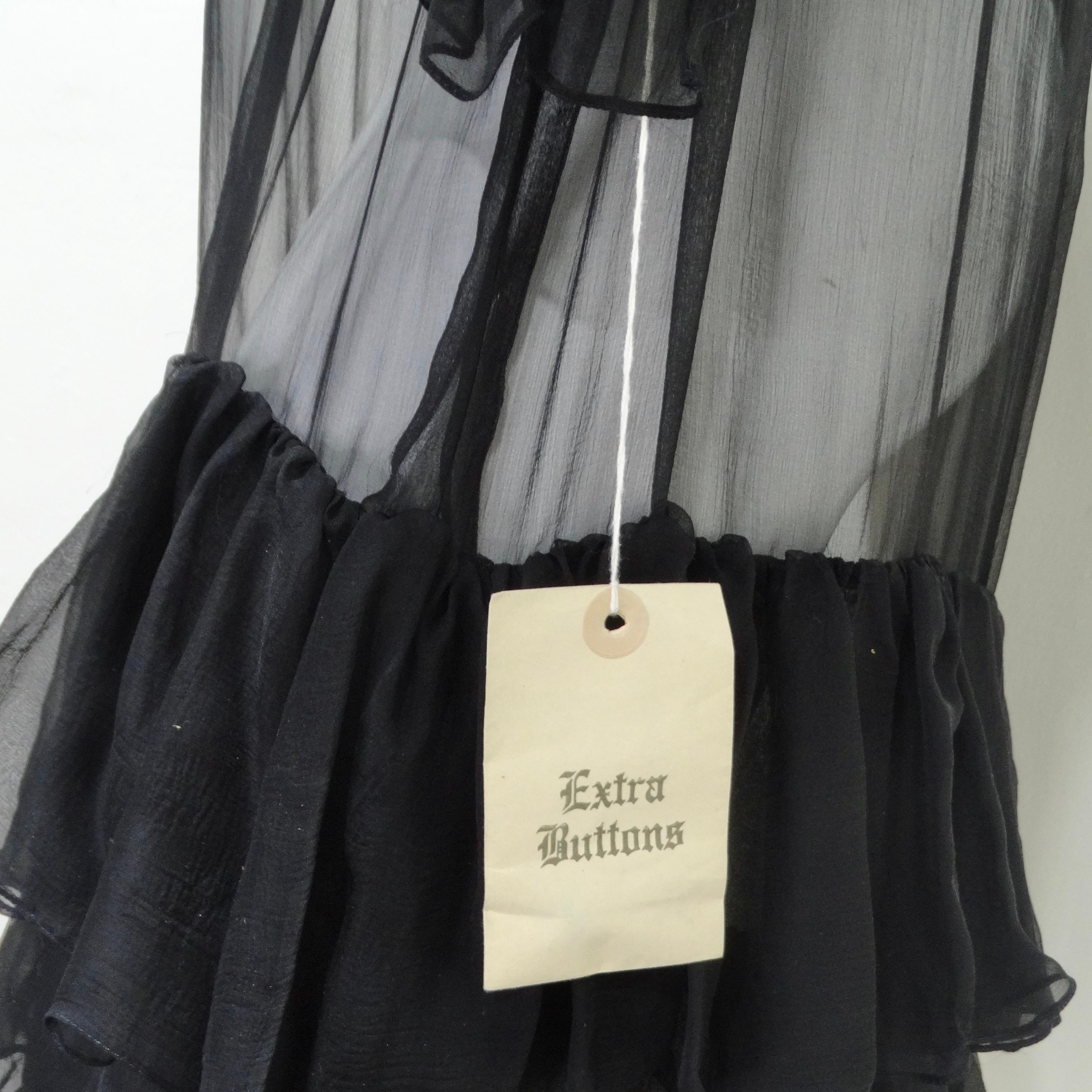 Pauline Trigere 1980s Silk Chiffon Ruffle Dress For Sale 6